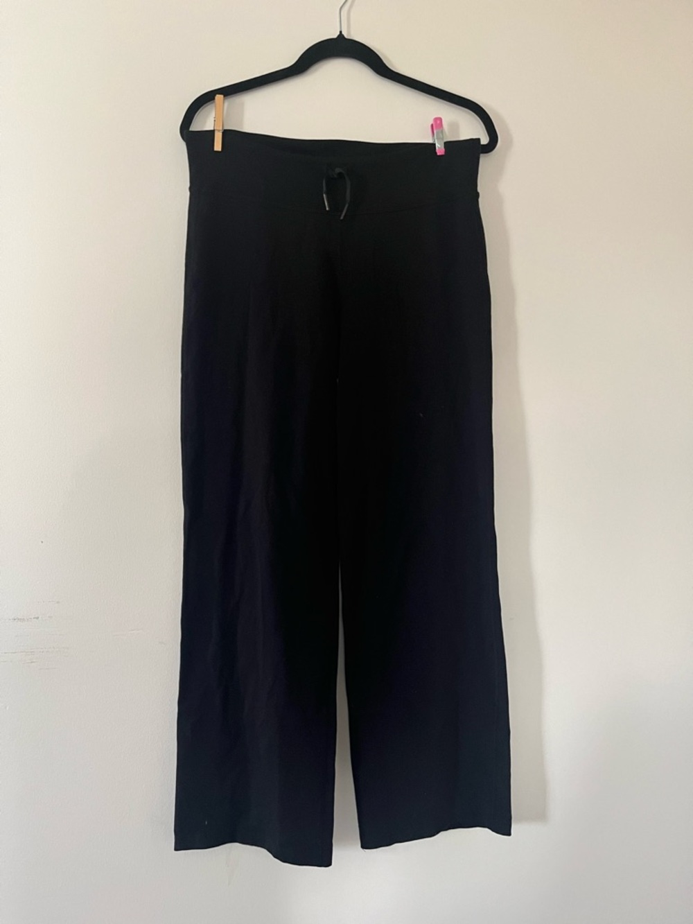 Lululemon Black Wide Leg Pants Womens Medium Lounge Travel Minimalist Gym